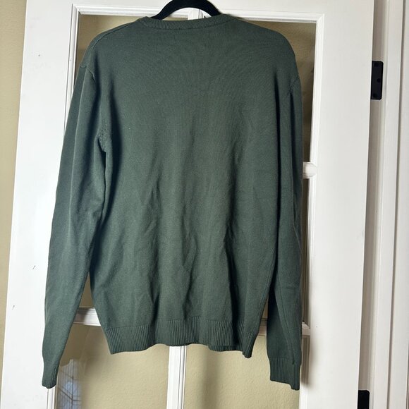 NORDSTROM XRAY Jeans Brand Olive Green V Neck Sweater Size Large - Picture 6 of 8
